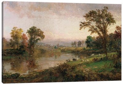 Riverscape - Early Autumn, 1888  Canvas Art Print - Jasper Francis Cropsey