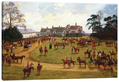 The Cheshire Hunt - the Meet at Calveley Hall  Canvas Art Print