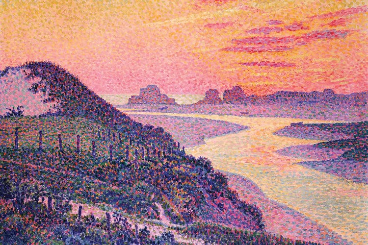 Sunset at Ambleteuse, Pas-de-Calais, 1899  by Theo van Rysselberghe wall art