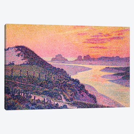 Sunset at Ambleteuse, Pas-de-Calais, 1899  Canvas Print #BMN5520} by Theo van Rysselberghe Canvas Art