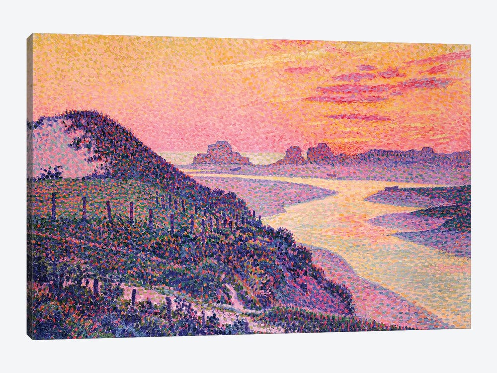 Sunset at Ambleteuse, Pas-de-Calais, 1899  by Theo van Rysselberghe 1-piece Canvas Print
