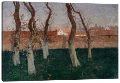 The Walled Garden, 1893  Canvas Art Print - Rust, Carbon and Cobalt