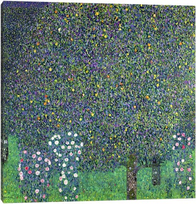 Roses under the Trees, c.1905  Canvas Art Print - All Things Klimt