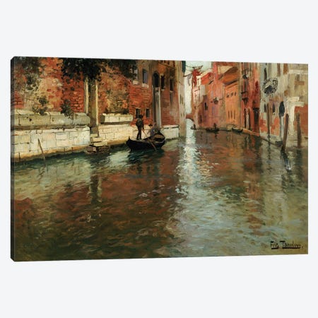 A Venetian Backwater  Canvas Print #BMN5530} by Fritz Thaulow Art Print