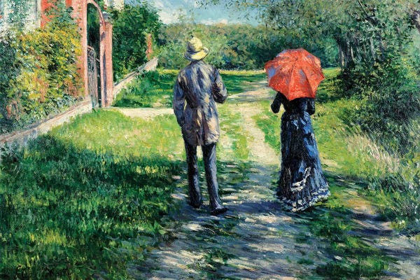 Trails, Paths & Roads: The Path Uphill, 1881  by Gustave Caillebotte