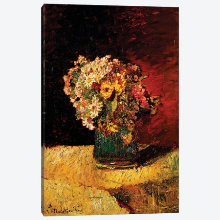 A Vase of Flowers  Canvas Print #BMN5539} by Adolphe Joseph Thomas Monticelli Canvas Print