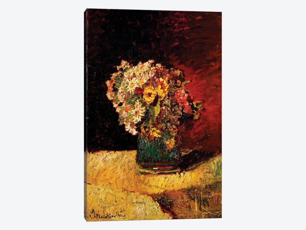 A Vase of Flowers  by Adolphe Joseph Thomas Monticelli 1-piece Canvas Print
