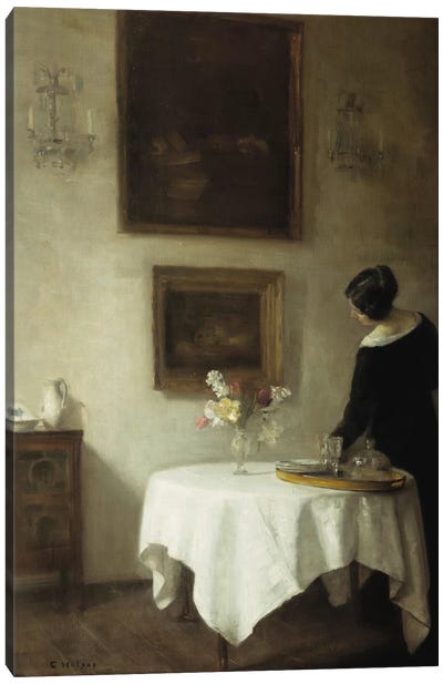 A Woman by a Dining Table  Canvas Art Print - Renaissance Art
