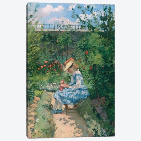 Jeanne in the Garden, Pontoise, c.1872  Canvas Print #BMN5548} by Camille Pissarro Canvas Wall Art