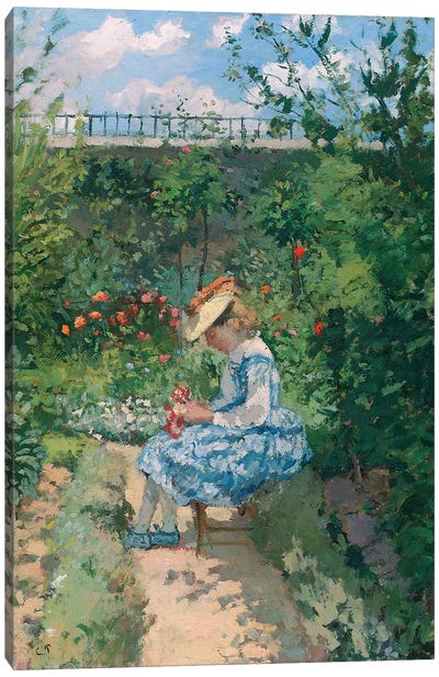 Jeanne in the Garden, Pontoise, c.1872  Canvas Art Print - Camille Pissarro