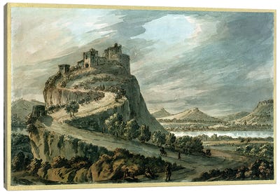 Rocky landscape with castle Canvas Art Print