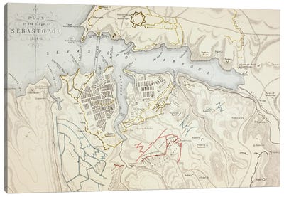 Plan of the Siege of Sebastopol, 1883  Canvas Art Print