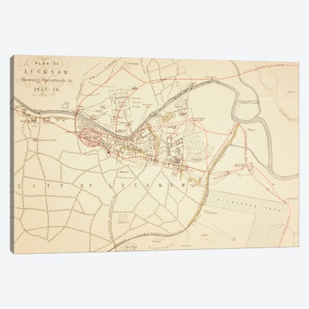 Plan of Lucknow, 1883  Canvas Print #BMN5558} by English School Canvas Print