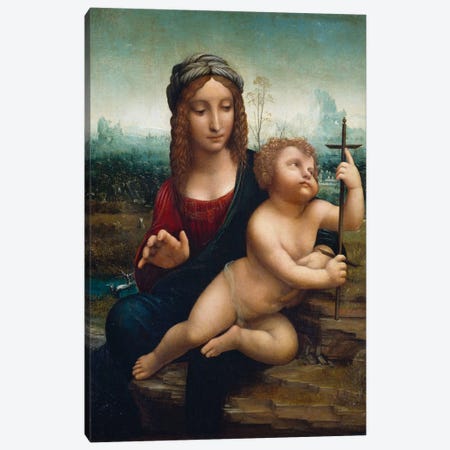 The Madonna of the Yarnwinder  Canvas Print #BMN5559} by Leonardo da Vinci Canvas Print