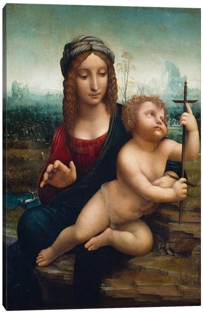 The Madonna of the Yarnwinder  Canvas Art Print - Leonardo da Vinci