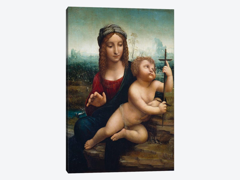 The Madonna of the Yarnwinder  by Leonardo da Vinci 1-piece Canvas Art Print