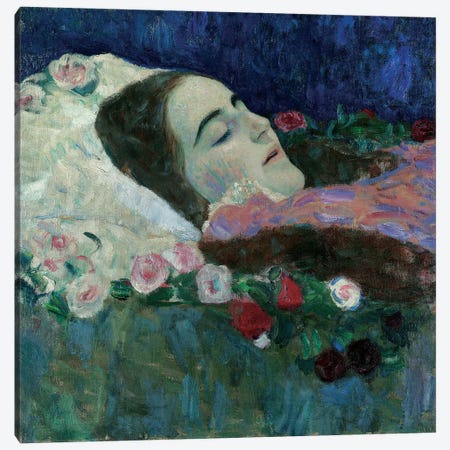 Ria Munk on her Deathbed, c.1910  Canvas Print #BMN5571} by Gustav Klimt Art Print