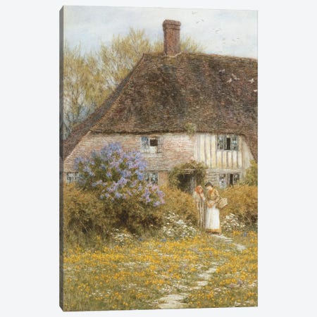 A Kentish Cottage  Canvas Print #BMN5573} by Helen Allingham Art Print