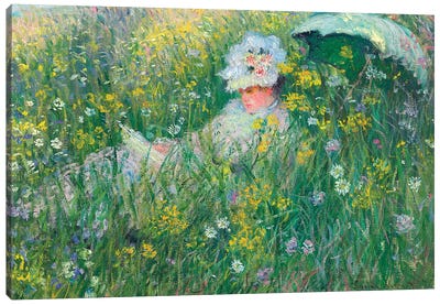 In the Meadow, 1876  Canvas Art Print - Claude Monet