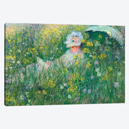 In the Meadow, 1876  Canvas Print #BMN5575} by Claude Monet Canvas Artwork