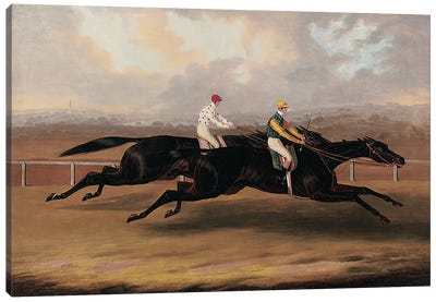 The Flying Dutchman and Voltigeur Running the Great Match Race  Canvas Art Print - Horse Racing Art