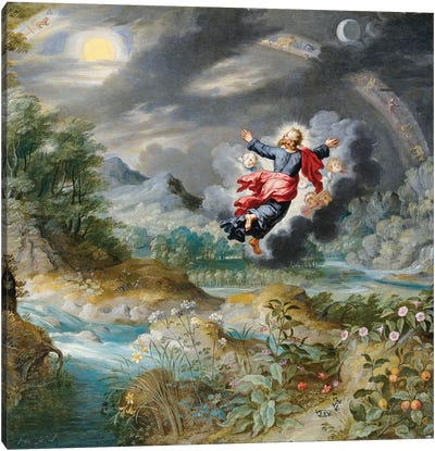 God Creating the Sun, the Moon and the Stars in the Firmament, c.1650  Canvas Art Print