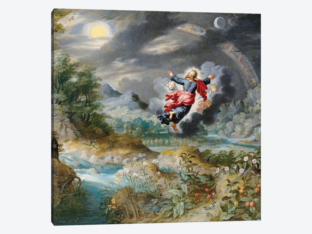 God Creating the Sun, the Moon and the Stars in the Firmament, c.1650  1-piece Canvas Print
