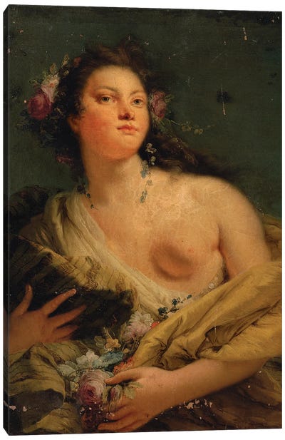Portrait of a lady as Flora  Canvas Art Print