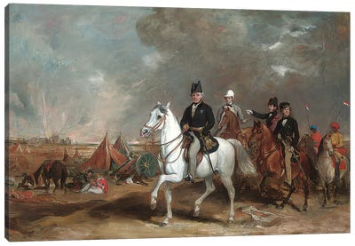 The Viscount Hardinge (Governor-General Of India) On The Battlefield Of Ferozeshah, Accompanied By His Sons And Colonel Wood  Canvas Art Print