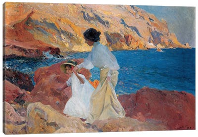 Clotilde and Elena on the Rocks, Javea, 1905  Canvas Art Print