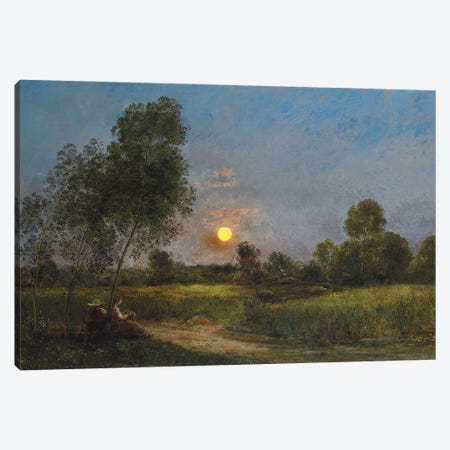 Moonrise, 1887  Canvas Print #BMN5609} by Charles Francois Daubigny Canvas Art Print