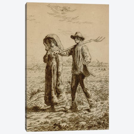Going to Work, 1863  Canvas Print #BMN5611} by Jean-Francois Millet Canvas Art