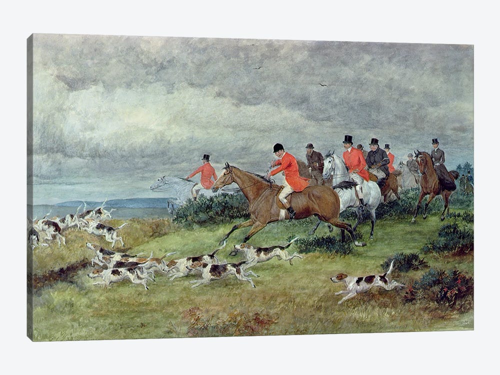 Fox Hunting in Surrey, 19th century  by Randolph Caldecott 1-piece Canvas Art