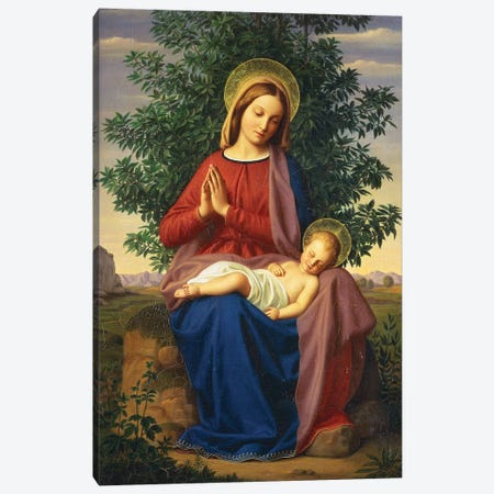 The Madonna and Child, 1855  Canvas Print #BMN5624} by Julius Schnorr von Carolsfeld Canvas Art