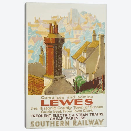 Lewes, poster advertising Southern Railway  Canvas Print #BMN5629} by Gregory Brown Art Print