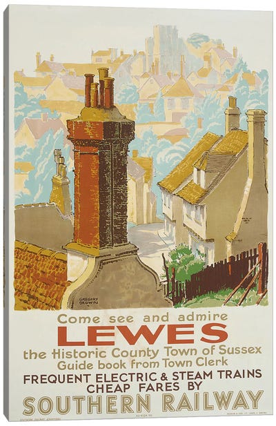 Lewes, poster advertising Southern Railway  Canvas Art Print