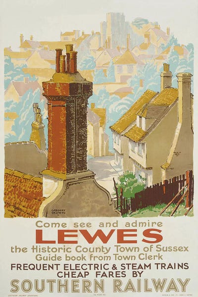Advertisements: Lewes, poster advertising Southern Railway  by Gregory Brown
