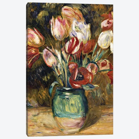 Vase of flowers, 1888-89  Canvas Print #BMN5633} by Pierre-Auguste Renoir Canvas Artwork