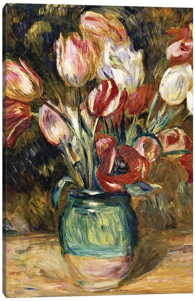 Vase of flowers, 1888-89  Canvas Art Print - Pierre Auguste Renoir