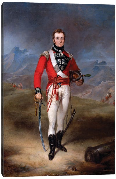 Portrait of Major Lambert Brabazon Urmston, wearing the uniform of the 45th Regiment  Canvas Art Print