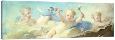 Putti frolicking in the Clouds  Canvas Art Print