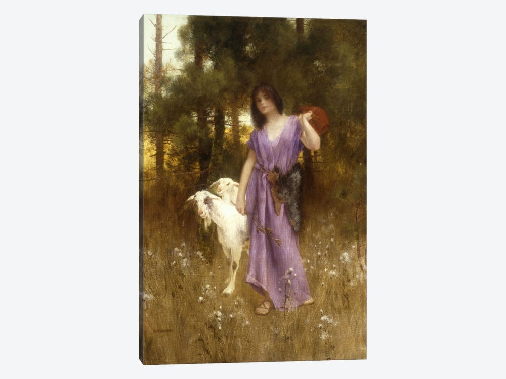 The Shepherdess  by Carl Wunnerberg 1-piece Canvas Artwork