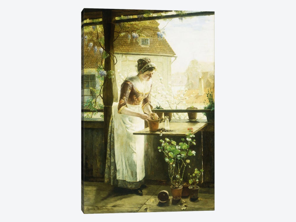 Woman Potting Flowers, 1890  1-piece Art Print