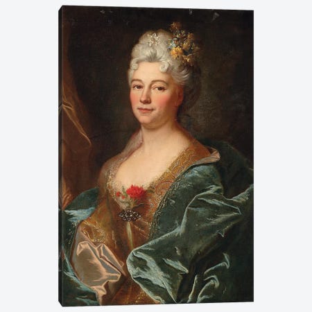 Portrait of the Marquise de la Mesangere, nee Marguerite de Rambouillet   Canvas Print #BMN5668} by Hyacinthe Rigaud Canvas Print