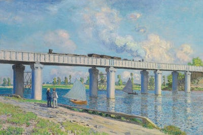 Railway Bridge At Argenteuil 1873 Canvas Art Claude Monet Icanvas