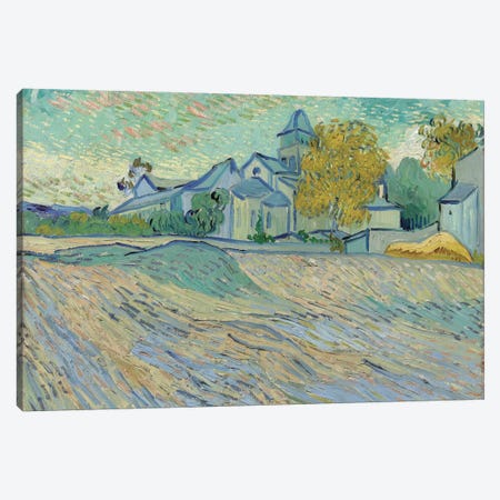 Vue de L'Asile et de la Chapelle de Saint-Remy, 1889  Canvas Print #BMN5670} by Vincent van Gogh Canvas Artwork