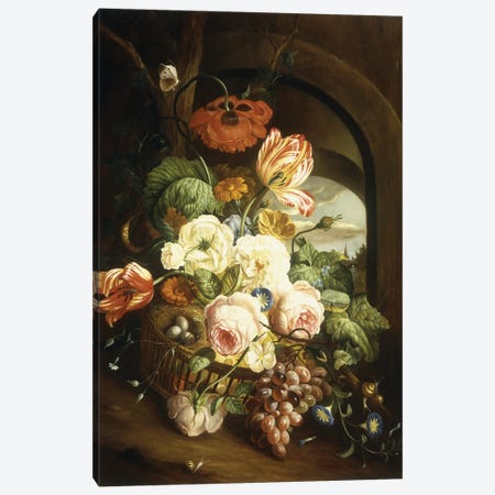 Still life with assorted flowers  Canvas Print #BMN5677} by Josef Holstayn Canvas Print