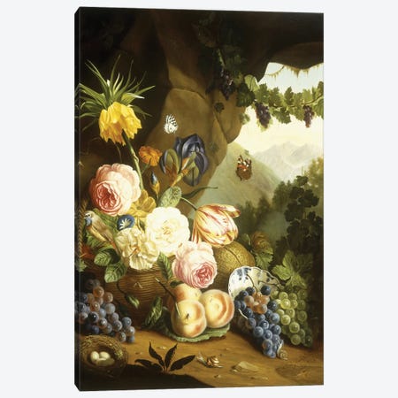 Still life with assorted flowers  Canvas Print #BMN5678} by Josef Holstayn Canvas Wall Art