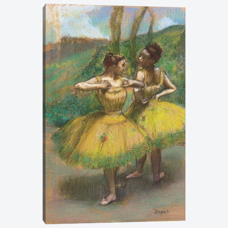 Dancers with yellow skirts  Canvas Print #BMN5691} by Edgar Degas Canvas Art