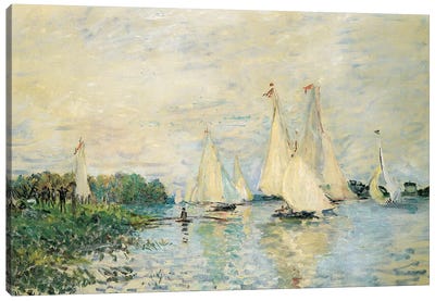 Regatta at Argenteuil, 1874  Canvas Art Print - All Things Monet
